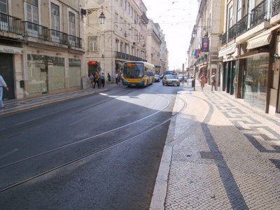 Trams need turning radius.